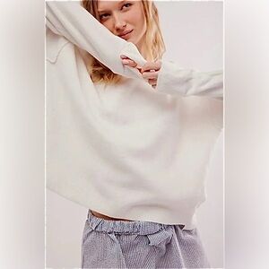 NWT Free People Luna Pullover (M) Stark White